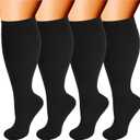 Double Couple Wide Calf Compression Socks-15-20mmHg Plus Size Compression Sock for Pregnancy