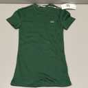 Lacoste Women's Slim Fit Ribbed Cotton T-Shirt (34, Green)