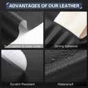 Leather Repair Kit for Furniture 16"x 31.5" Leather Tape Repair Patch Self Adhesive Sofa Vinyl Repair Patch Kit for Car Seat,Couch,Boat Seat,Chair - Black