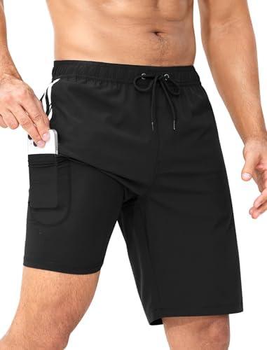 Vogyal Men's Athletic Basketball Shorts - 9" Cool Dry Gym Workout Shorts with Liner and Zipper Pockets size M