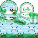 81 Pcs Golf Party Tableware Set Unisex Birthday Decorations for Men and Women Sport Theme Disposable Plates Decorations Supplies