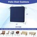 IASEAHK Patio Chair Cushions, 19" x 19" x 3" Outdoor Chair Cushions Set of 4, Waterproof Outdoor Cushions for Patio Furniture, Outdoors Seat Cushions Set of 4 with Handle and Ties, Navy Blue