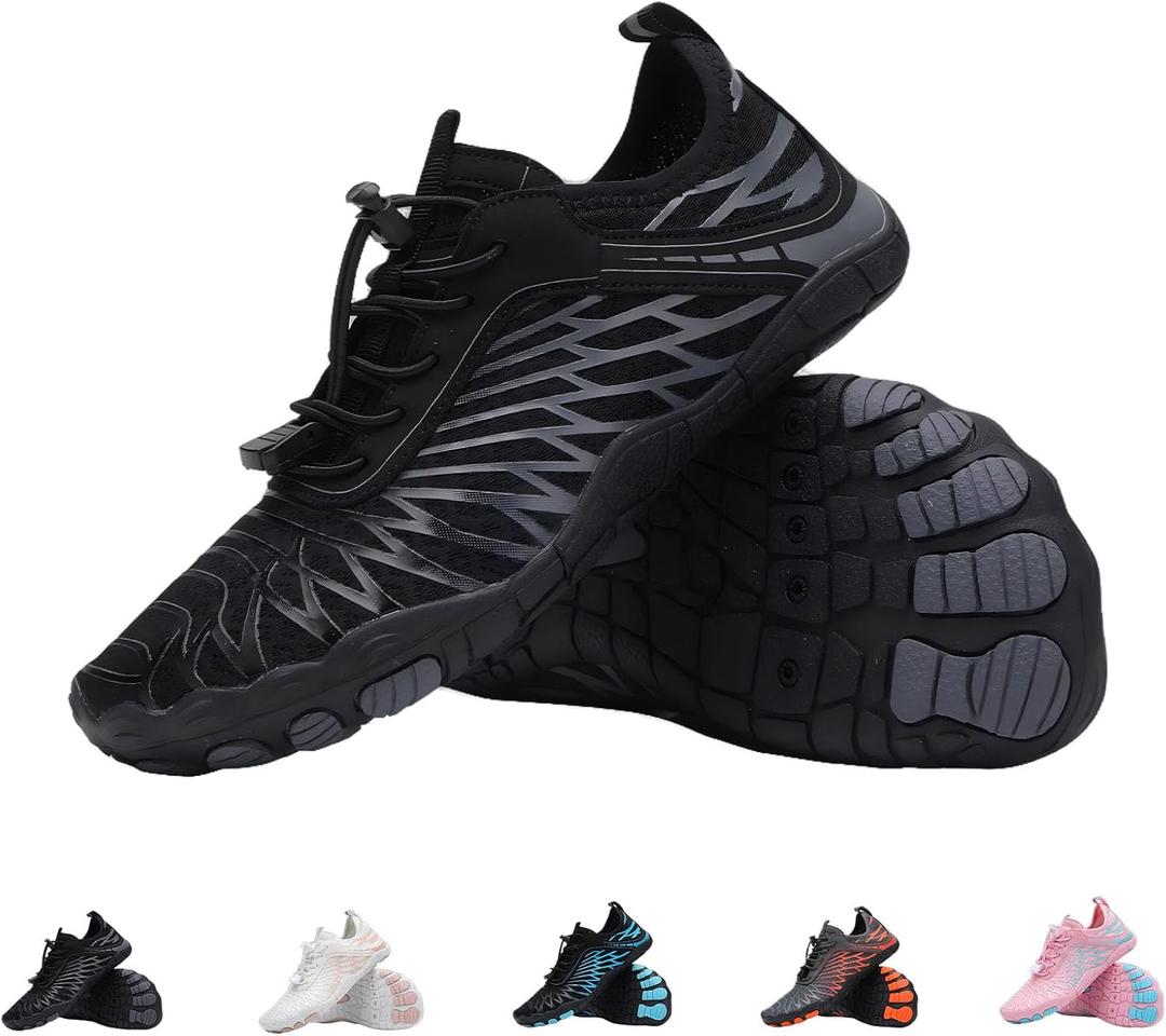 Zureto Grounded Footwear for Women Men Neuropathy, Hike Barefoot Shoes Women (8.5 Women/7 Men, Black)