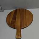 Acacia Wood Round Cutting Boards for Kitchen, 16.5''x13'' Large Wooden Cutting Board with Handle for Meat Pizza, Decorative Charcuterie Serving Board Chopping Board for Counter Dining Room