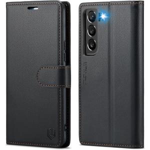 FLIPALM Wallet Case for Samsung Galaxy S22, RFID Blocking Credit Card Holder, PU Leather Folio Flip Kickstand Protective Shockproof Cover for Galaxy S22 (Black)