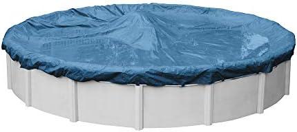 Robelle 18 ft Heavy Duty Blue Winter Pool Cover for Above Ground Pools, 4 ft Overlap (22 ft Cover Size), Solid 8 x 8 Scrim, 2.36 oz/yd2, Style: 3518-4