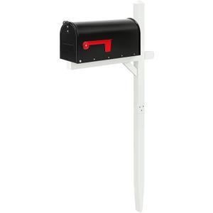 Colingmill Mailbox and Post Combo, White Wooden Mailbox Post for Outdoor Home Yard Classic Style
