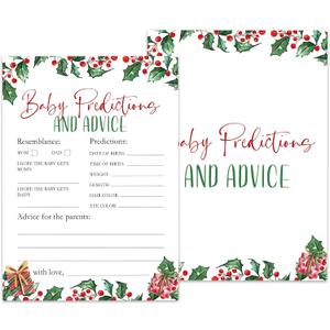 Christmas Baby Shower Games 25 Pack, Winter Baby Games, Christmas Baby Shower Games Cards, Gender Reveal Party Decorations, Party Favors Supplies, Christmas Baby Shower Ideas -A06