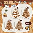 8 Pcs Jumbo Gingerbread Christmas Outdoor Decor Felt Mats-20 Inch Xmas Ornaments for Classroom Home Office Yard Porch Farmhouse Rustic Xmas Tree Wall Decoration (Christmas Tree)