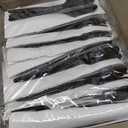 50 Heavy Weight Disposable Plastic Cutlery Sets | Packets - Knife Fork Spoon Napkin | Made from Recycled Plastics and 100% Recyclable, Eco-Friendly To Go Silverware, Utensils