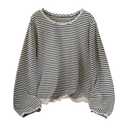 SOLY HUX Women's Plus Size Striped T Shirt Long Sleeve Crew Neck Tassel Hem Tee Casual Fall Tops Black and White Striped 4X-Large Plus