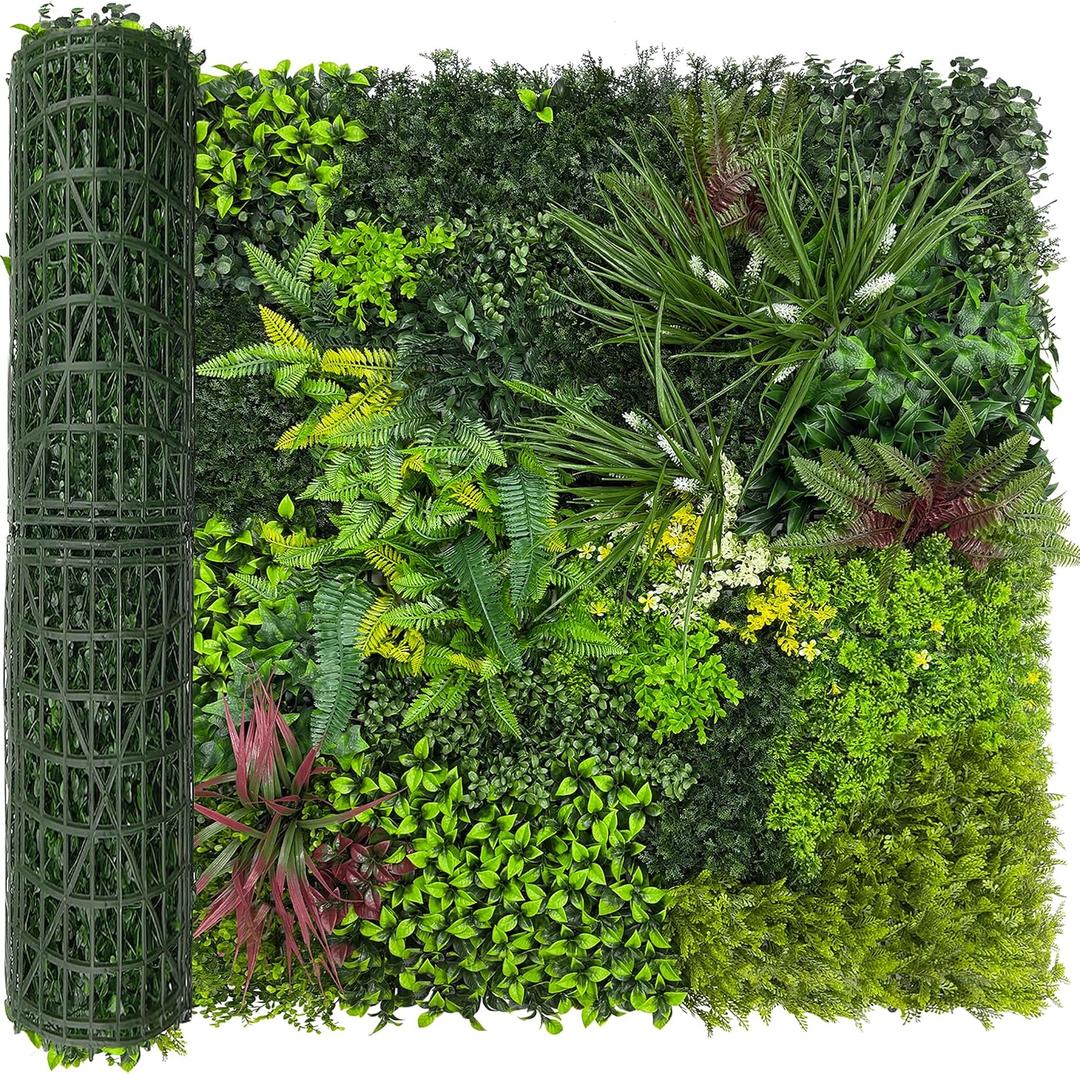 Artificial Plant Wall Boxwood Roll: 48"x120" UV Resistant Green Leaves Faux for Interior Backdrop,Garden and Indoor Outdoor Wall&Fence Covering Privacy, Party Wall Fence Decor
