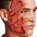 Libima Halloween Prosthetics Mask Burn Nightmare Scary Killer Costume Halloween Costume Latex Wounds Scary Mask Halloween Prosthetic Accessories with Face Paint Makeup Adhesive Glue and Fake Blood