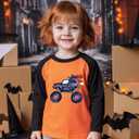 Pumpkin Shirt Toddler Halloween Shirt for Kids Boys Girls Halloween T-Shirts Ghost Clothes Long Sleeve Cotton Tee 2T-8Y (Orange)