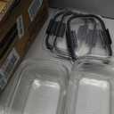 Rubbermaid Brilliance Glass Storage 4.7-Cup Food Containers with Lids Set of 3 Clear