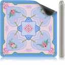 KUNTE Mahjong Mat (32"x32") - Non-Slip, Quiet, Waterproof & Foldable Game Mat for American Mahjong (Blue and Pink)