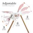 Mallify Foldable High Chairs for Babies and Toddlers, 3-in-1 Convertible Baby High Chair with Removable Soft Cushion and Tray, Adjustable Height & Recline, Lockable Wheels, Pink