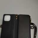 Defencase Compatible with iPhone 13 Pro Case Wallet with RFID Blocking Card Holder for Women Men, Soft PU Leather Magnetic Snap Flip Zipper Strap Wallet Phone Case Fit for iPhone 13 Pro 6.1", Black