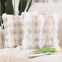 MADIZZ Pack of 2 Thick Plush Wool Throw Pillow Covers 20x20 Inch White Beige Soft Neutral Decorative Throw Pillows Accent Boho Cushion Covers for Couch Sofa Bedroom Pillow Shell