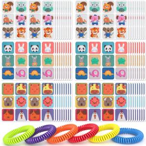 BuggyBands 360 Pack Mosquito Stickers for Kids, with 6 Pack Mosquito Bracelets, Bug Stickers Natural DEET - Free, Plant Ingredients, Mosquito Patches for Outdoor Camping