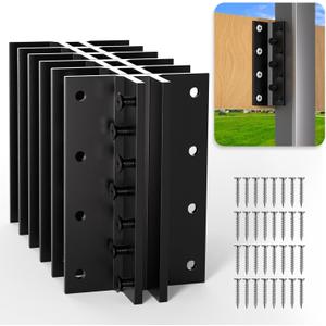 6 pcs T-Post Mounting Bracket, Stainless Steel T Post Target Hanger Bracket Target Mount Fence Hanger for Mailbox, Wood Lumber, Signs, Birdhouse
