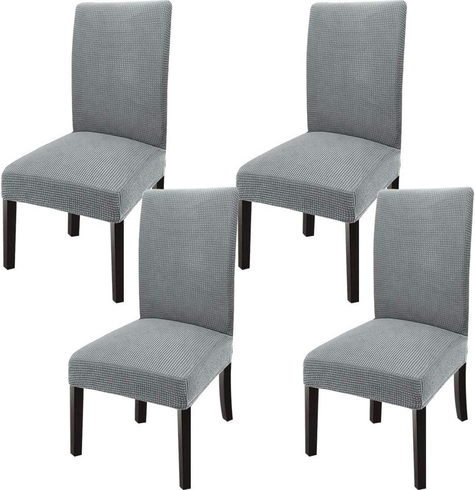 GoodtoU Dining Room Chair Covers Set of 4 - Dining Chair Covers 4 Pack Chair Slipcovers Set of 4, Kitchen Set of 4 for Hotel, Dining Room, Light Gray
