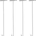 Zonon 4 Pack 31" Fifth Wheel Puller 5th Wheel Pin Puller for Semi Truck Cotter Spring Pulling Tool Solid Steel Dock Hooks Portable Type Lifting Hook for Pulling Drain Manhole Covers (J Hook,Silver)