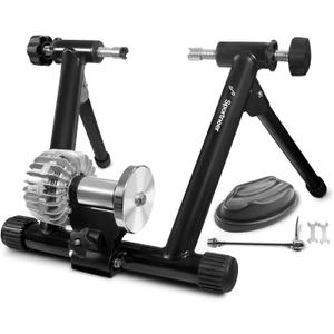 Sportneer Bike Trainer - Fluid Stationary Bike Stand for 26-29" & 700C Wheels - Auto Resistance Control Bike Trainer Stand for Indoor Riding with Noise Reduction Wheel for Road Bikes