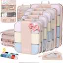 10 Set Compression Packing Cubes for Travel Gifts Women Mom,OlarHike Luggage Clothes Organizer for Travelers,Airplane/Cruise/Car/Train Travel Essentials,Compressible Expandable Saver Space Bags(Beige)