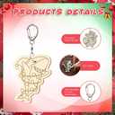 RattanView 24 Sets Christmas Shark Keychain Craft Kit DIY Unfinished Wood Coloring Key Chains Bulk Color Your Own Xmas Shark Keychains Gifts for Christmas Party Favors School Classroom Activities