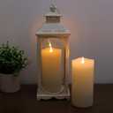 TECHLONG Flameless Candles with Remote Timer, 3D Moving Flickering Flame Battery Operated Candles Lasting 1000+ Hours, 6" x 3" Ivory Real Wax Electric LED Pillar Candles, Set of 2