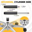 11.5"-17" Office Chair Gas Lift Cylinder, Standard Pneumatic Piston Replacement, 2" Base Hole & 1.1" Top Stem, Fits Chairs with 9.6" Outer Cylinder Length, Easy Install Black Gas Lift