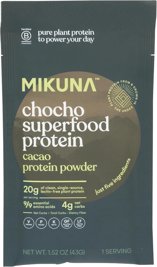 Mikuna Cacao Chocho Protein Powder SGL, 1.52 OZ, BBD: 03/2027