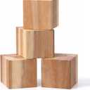 Yousoontic 4 Pack 3 Inch Acacia Wooden Cubes Unfinished Wood Blocks for Crafts Sanded Smooth Natural Wood Squares for Handicrafts Painting DIY Puzzle Making and Home Party Decoration