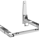 EsLuker.ly Universal Stainless Steel Microwave Oven Wall Mount Bracket with Removable Hooks, Arm Adjustable Foldable Kitchen Stretch Oven Stand Shelf Rack Load 100 lb, Silver