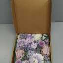 Floweroyal Artificial Flowers Combo Purple Flowers Mix Silk Flowers Dahlia Roses with Stems for DIY Wedding Bridal Bouquets, Baby Shower, Floral Arrangement, Table Centerpieces, Home Decorations.