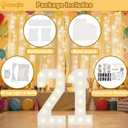 Pooqla 2.4FT Light Up Numbers for 70th Birthday Decorations for Women Men, Marquee Numbers 2.4 Feet Tall Party Decor for Her Him, Mosaic Big Sign for 70th Birthday Party Backdrop, Large Number 70