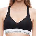 Calvin Klein Women's Modern Cotton Lightly Lined Bralette Non-Wired and Non paded , Black, X-Small