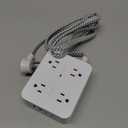 Surge Protector Power Strip - HANYCONY 8 Outlets 4 USB (2 USB C) Charging Ports, Multi Plug Outlet Extender, 5Ft Braided Extension Cord, Flat Plug Wall Mount Desk Charging Station for Home Office ETL (White)