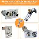3/8'' Water Key for Zurn Hydrant Key P1300-PART-13-KEY, Square Socket Water Spigot Shut-Off Tool for Wall Hydrant Faucets, Outdoor Hose Valves, and Garden Valves -Silver -5 Pcs