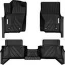 YITAMOTOR Floor Mat Fit for Toyota Tacoma 2024-2025 Double Cab (Not fit Hybrid), TPE All Weather Waterproof Floor Liners for Tacoma Accessories, 1st and 2nd Row, (Auto Transw/Under-Seat Storage) Black