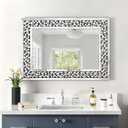 KOHROS Diamond Mirror for Wall 36"x 24" Rectangle Decorative Wall Mirrors for Living Room Bathroom Bedroom Entryway Dining Room
