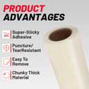 Crash Wrap Film 36-inch x 240-foot Roll 1 Pack Clear Plastic Protector, Self-Adhesive Plastic for Auto Collision, Weather, Dust Protection, Broken Windows Windshields (EXP 09/27/36)