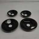 Black Stove Burner Drip Pans Replacement for GE Hotpoint Electric Stove Burner, (2) 8" WB31M19 (2) 6" WB31M20 Set by APPLIANCEMATES