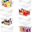 SKTEET Set of 8 Large Clear Plastic Storage Bins (8L), Storage Containers for Pantry Organization and Kitchen Storage Bins,Home Edit and Cabinet Organizers