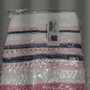 Acelitt Womens Short Sleeve Crochet Knit Sweater Hollow Out Striped Tops Beach Vacation Cruise Outfits (Pink, XS)