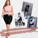FULLSOFT Plus Size Biker Shorts for Women-High Waist X-Large-4X Tummy Control with Pockets Workout Shorts for Yoga (Black, XL)