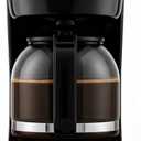 OVENTE 12-Cup Drip Coffee Maker with Borosilicate Glass Carafe, One-Touch Operation Machine, Anti-Drip System, Reusable Filter and Clear View Water Level Gauge, Ideal for Home or Office, Black CM412B