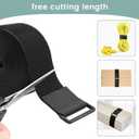 2In x 16Ft Cable Straps Heavy Duty With 15 Buckles, Black Hook and Loop Straps, Reusable Cable Ties for Organizer or Storage