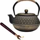 Cast Iron Tea Kettle - Japanese Teapot with Lid Clip and Stainless Steel Infuser, Cast Iron Tea Pot Coated with Enameled Interior for Stovetop, 30oz